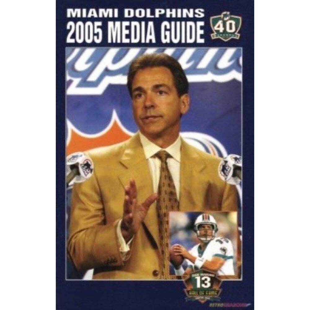 Miami Dolphins Official 2005 Media Guide NFL Team Cover On 12x8in Metal Sign